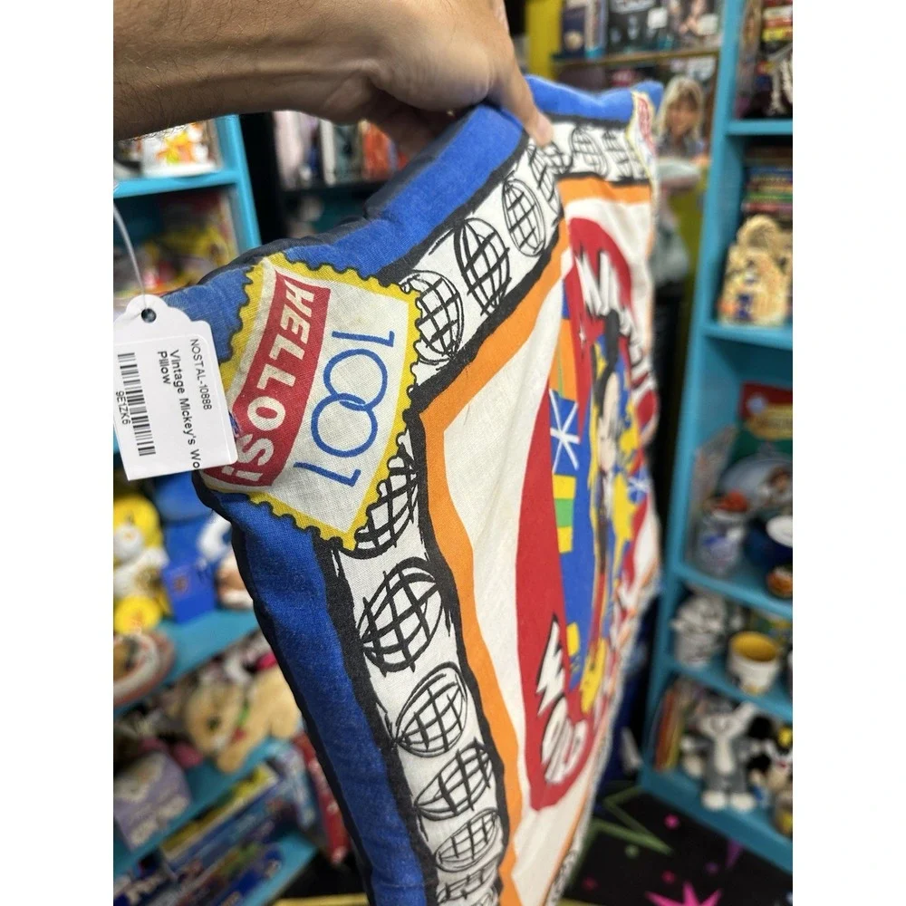 Vintage Mickey's World Tour Pillow‎